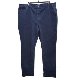 Coldwater Creek Woman's Dark Navy Blue Straight‎ Leg Corduroy Pants Plus Size 18